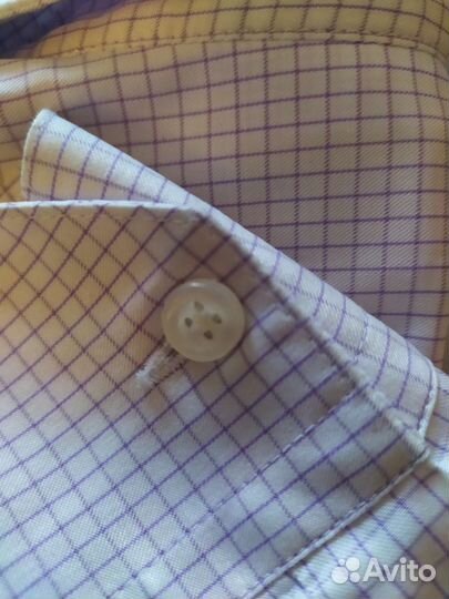 Рубашка белая в клеточку школьная 10/11