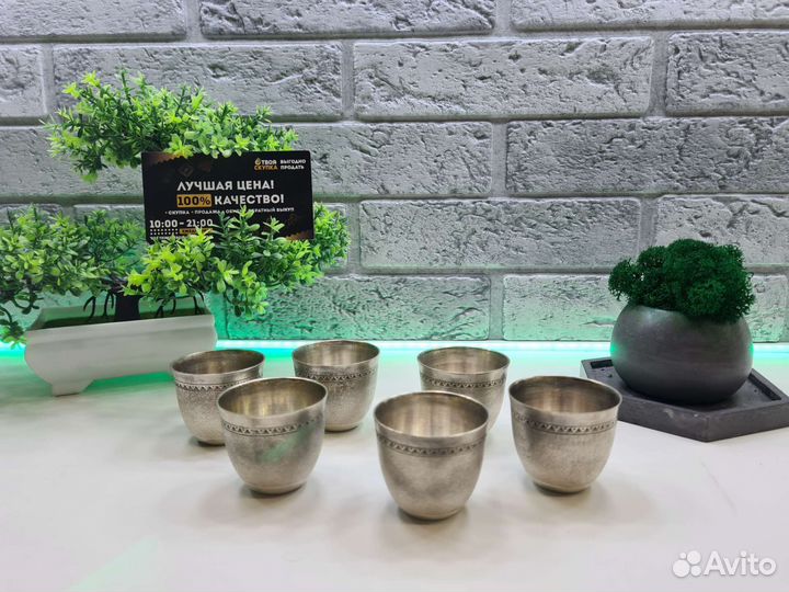 П.5586 Рюмки серебро 925 проба 6 штук 193.9 гр