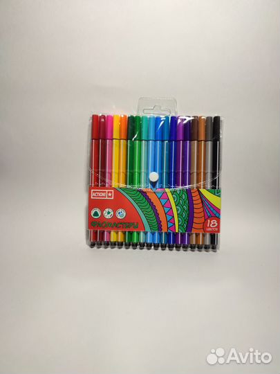 Фломастеры треугольные 18 штук в упаковке