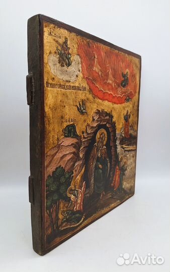 Икона Огненное Восхождение Илии Пророка. живописна