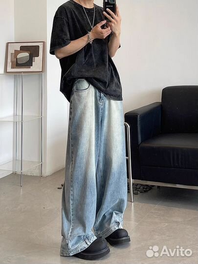 Винтажные джинсы широкие