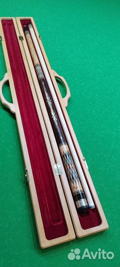 Кий из эбена с инкрустацией перламутром и серебром