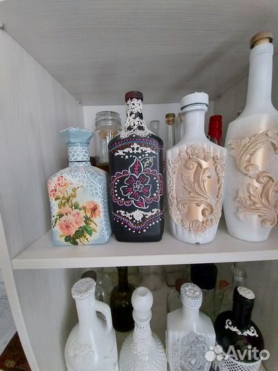 Вазы-бутылочки с декором