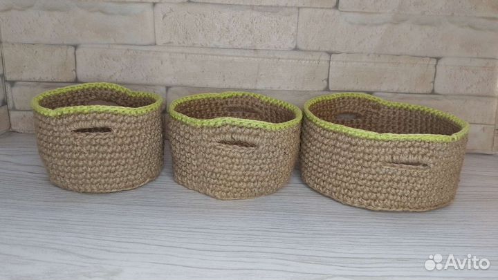 Корзинки на заказ. Вязание из джута