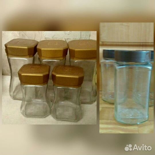 Стеклянные банки бутыли разные