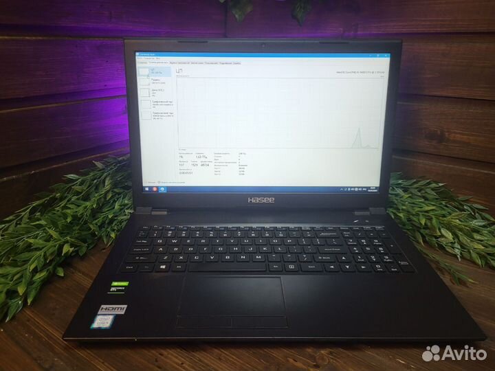 Игровой ноутбук hasee I5-9400/8gb/SSD128/GTX1650 4