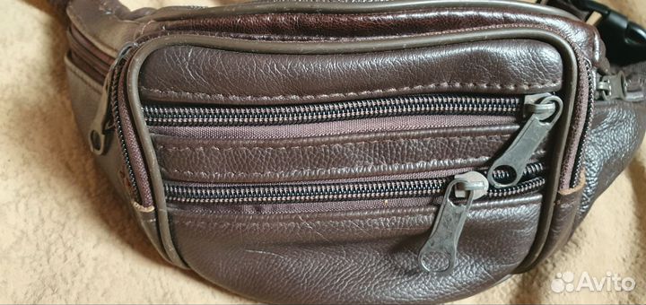 Сумка поясная из 90 -х натуральная кожа