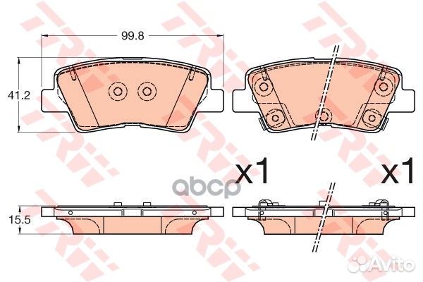 Колодки задние ssangyong actyon II, sports I-II