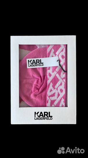 Оригинал шапка и шарф Karl Lagerfeld кашемир