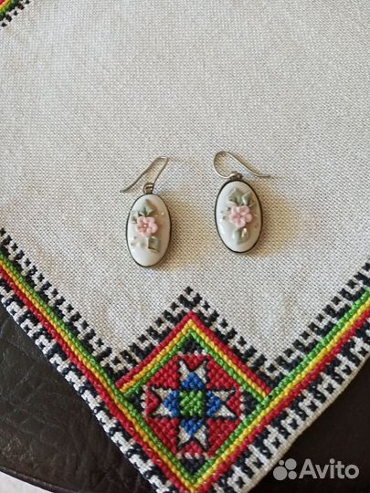 Серьги Кисловодский фарфор винтаж