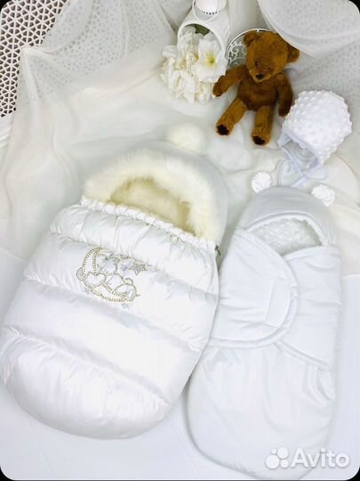 Конверт для новорожденного на выписку зима