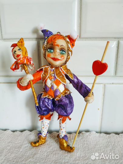 Игрушка из ваты Арлекин Пьеро Мальвина Буратино