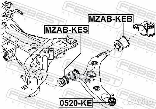 Опора шаровая LR нижняя mazda 3/6/CX-3/CX-5