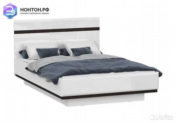 Кровать Соло белый глянец / венге