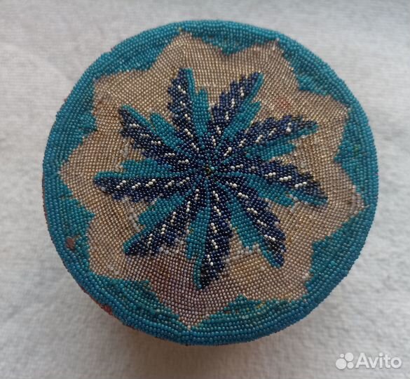 RRR Старинная табачница Мельчайший бисер Россия до