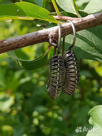 Серебряные серьги СССР, 925 проба, со звездой