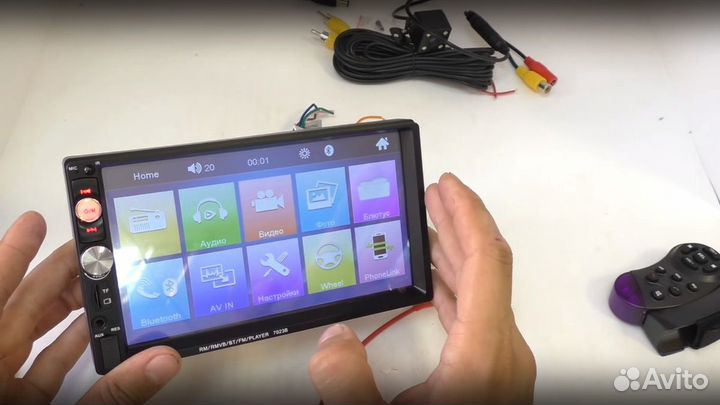 Универсальная 2 din магнитола с блютуз AUX USB