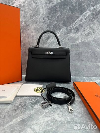 Женская сумка Hermes Kelly 25 Epsom Black