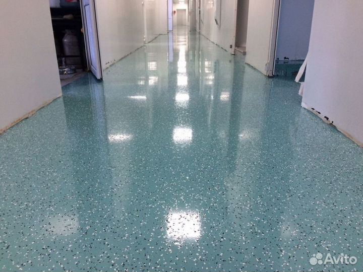 Полимерный пол. Ремонт полимерных полов. Шлифовка