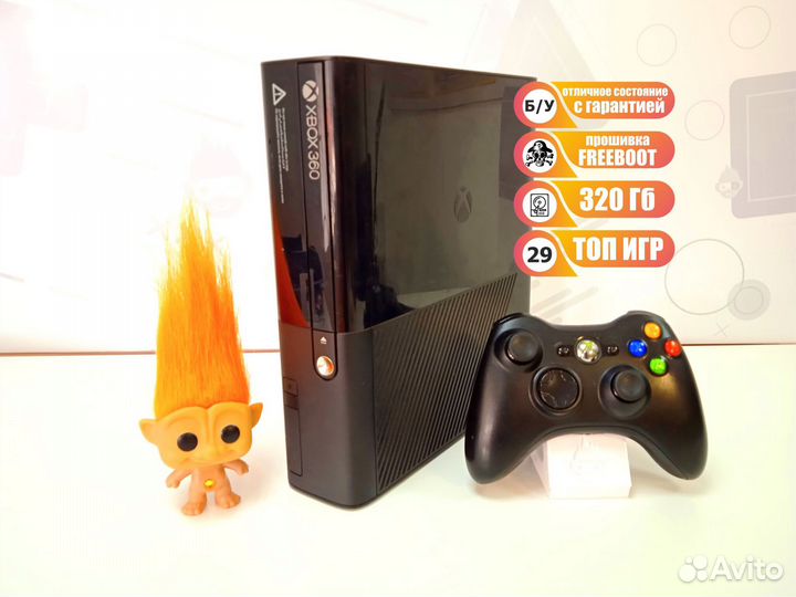 Xbox 360 E 320GB FreeBoot б/у +29 игр c гарантией