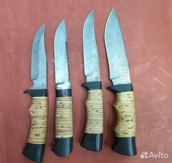 Нож охотничий ручной работы дамасская сталь