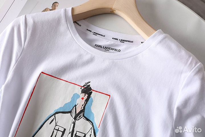S-L Новая Футболка karl lagerfeld оригинал унисекс