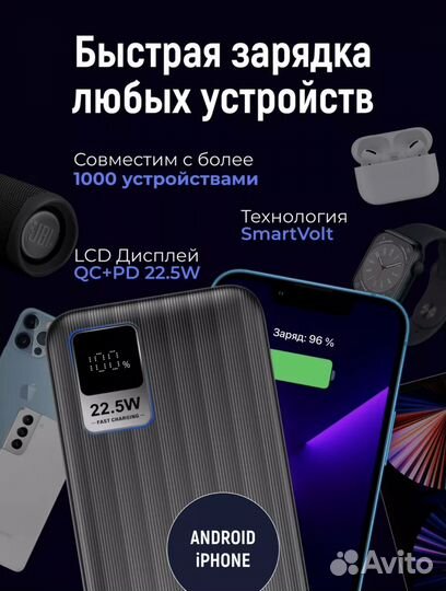 Новый повербанк внешний аккумулятор 10000