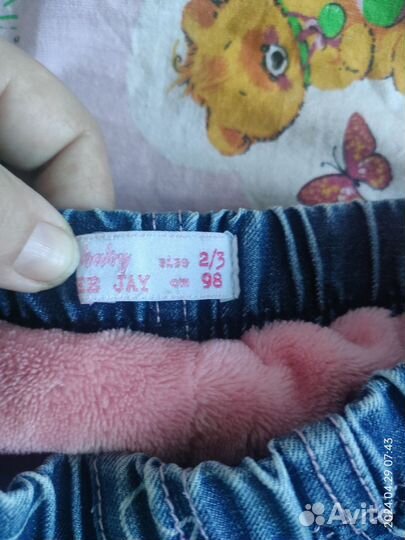 Джинсы утепленные для девочки 98