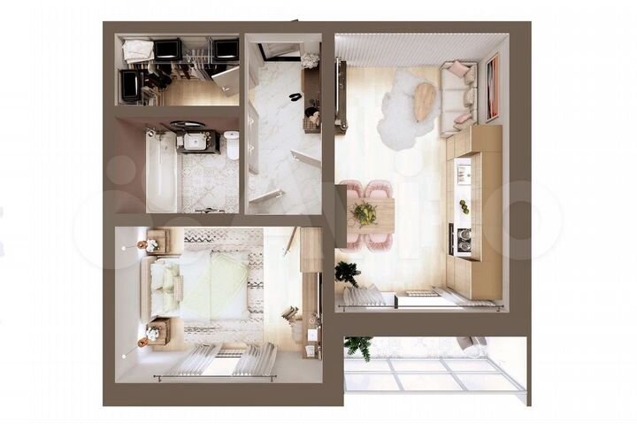 1-к. квартира, 44,4 м², 2/5 эт.