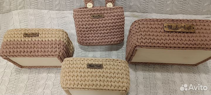 Набор корзин из трикотажной пряжи