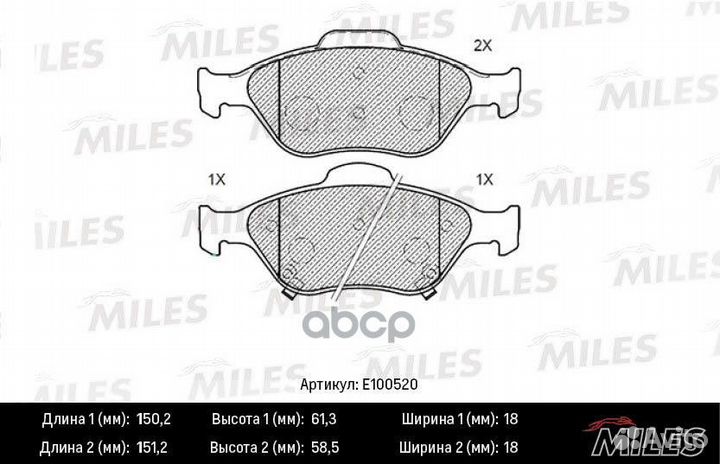 Колодки тормозные передние (Смесь Semi-Metallic