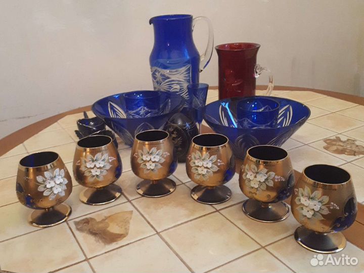 Синий хрусталь, графины