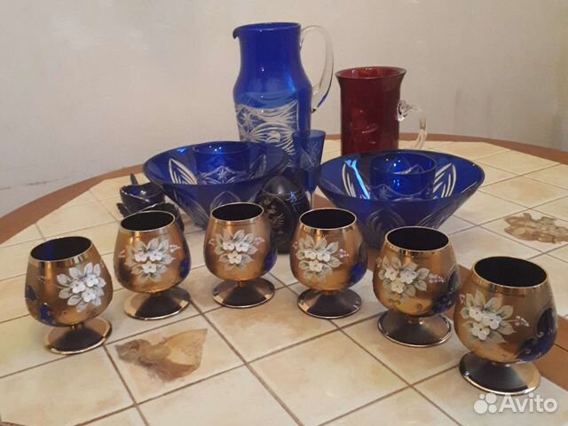 Синий хрусталь, графины