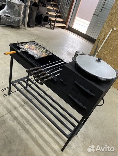 Мангал подарочный с печью под казан