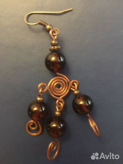 Серьги с янтарем