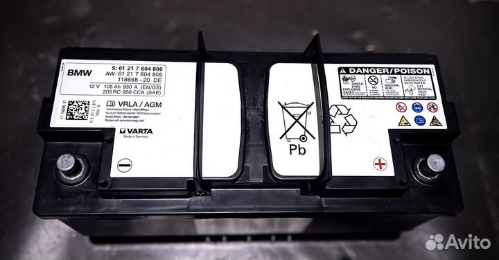 Аккумулятор BMW varta AGM 12V/105Ah/950A
