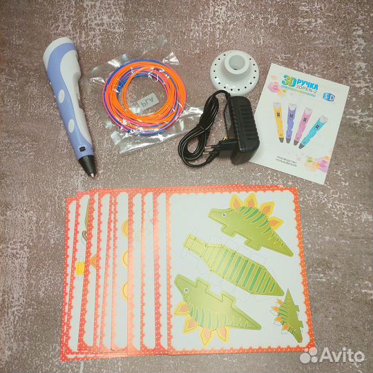 Комплект 3-D ручка + трафареты + стержни