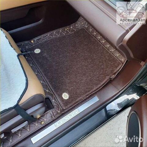 3d коврики из экокожи Lexus RX350 кофейного цвета