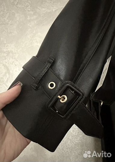 Тренч из экокожи mango