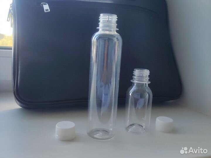 Пэт флакон 100 мл и 250 мл с крышками новые