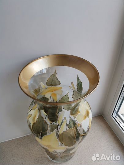 Ваза напольная настольная изящная, роспись