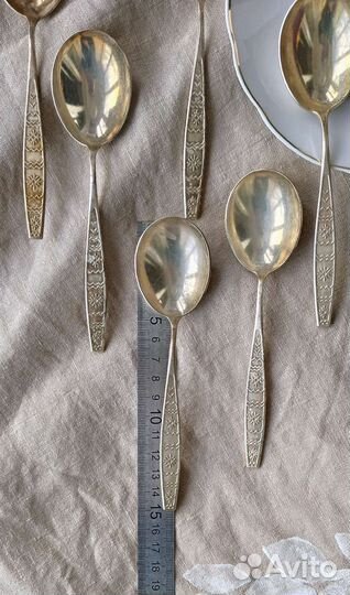Ложки мельхиор, серебрение, чай, десерт, винтаж
