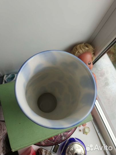 Ваза Городецкий Трясогузка лфз кобальт 24 см