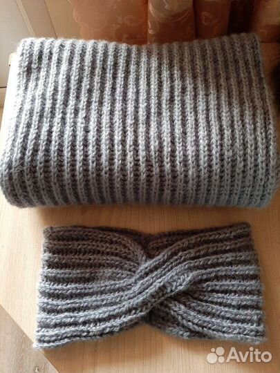 Комплекты ручной работы: снуд и повязка-чалма