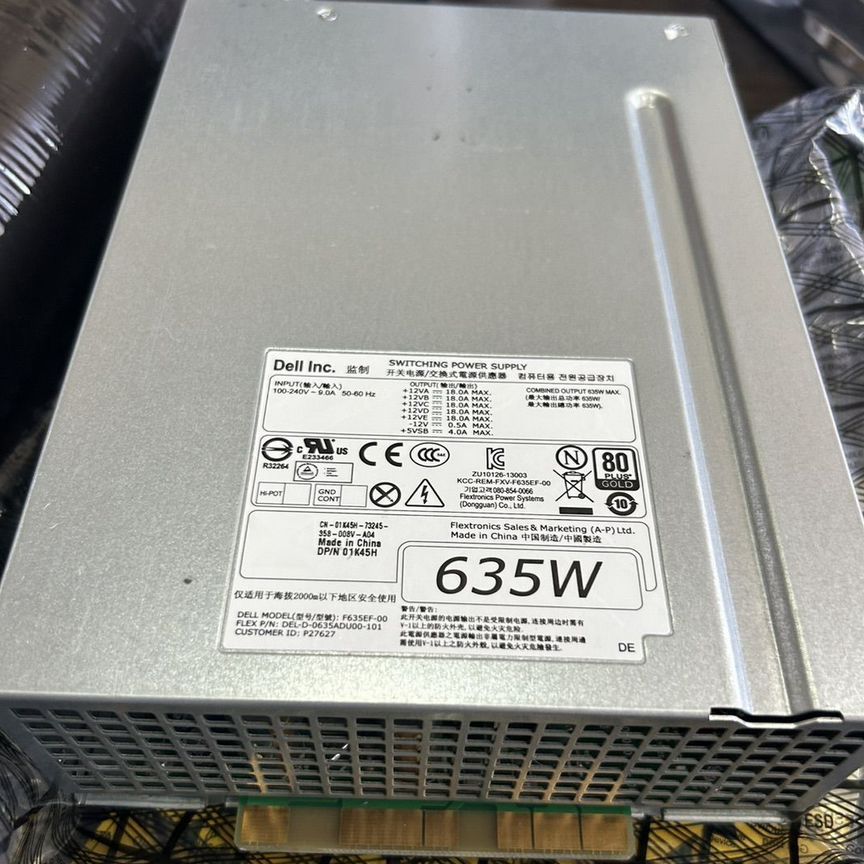 [01K45H] Блок Питания Dell 635w F635ef-00 T5600 T3600