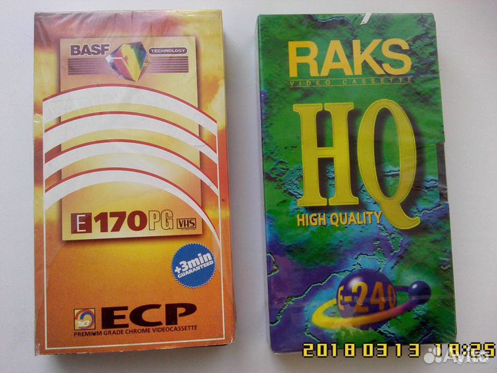 Видеокассета ESP и raks, VHS для старых видеокамер