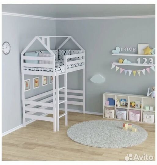 Детская кровать чердак домик