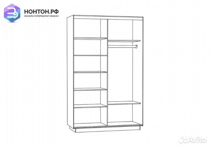 Шкаф-купе Нонтон 2-дверный венге / орхидея белая