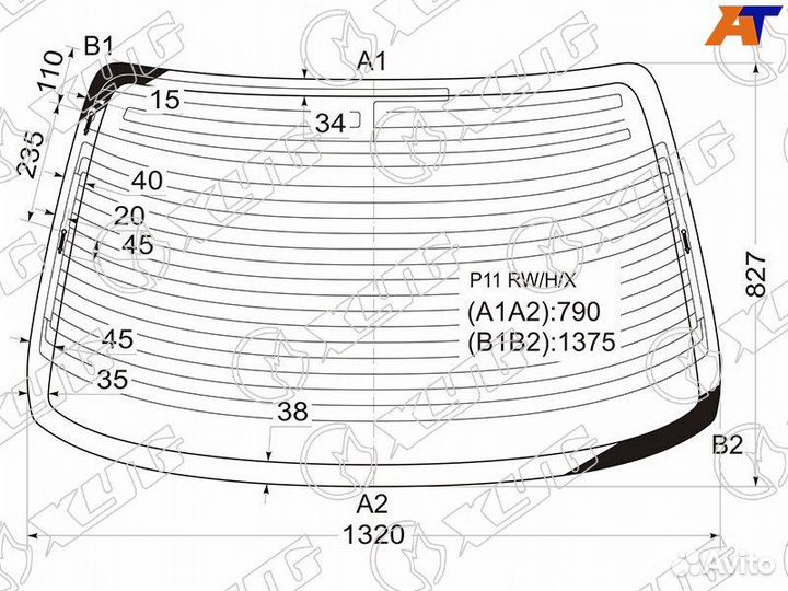 Стекло заднее Nissan Primera P11