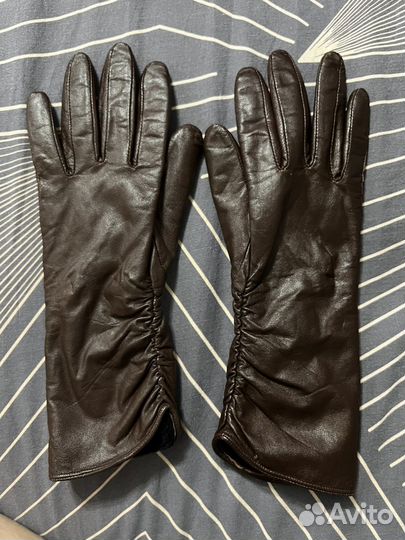 Перчатки из натуральной кожи утепленные 8